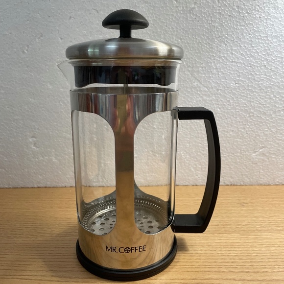 Mr Coffee French Press 1.2 Qt Stainless Steel & Glass Scoop and Instructions - Picture 2 of 10